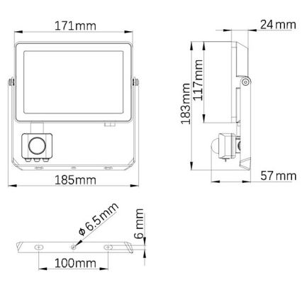 Philips - LED-ulkovalonheitin anturilla PROJECTLINE LED/30W/230V IP65 4000K