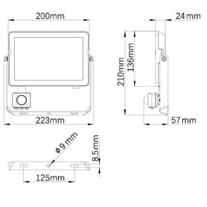Philips - LED-ulkovalonheitin anturilla PROJECTLINE LED/50W/230V IP65 3000K