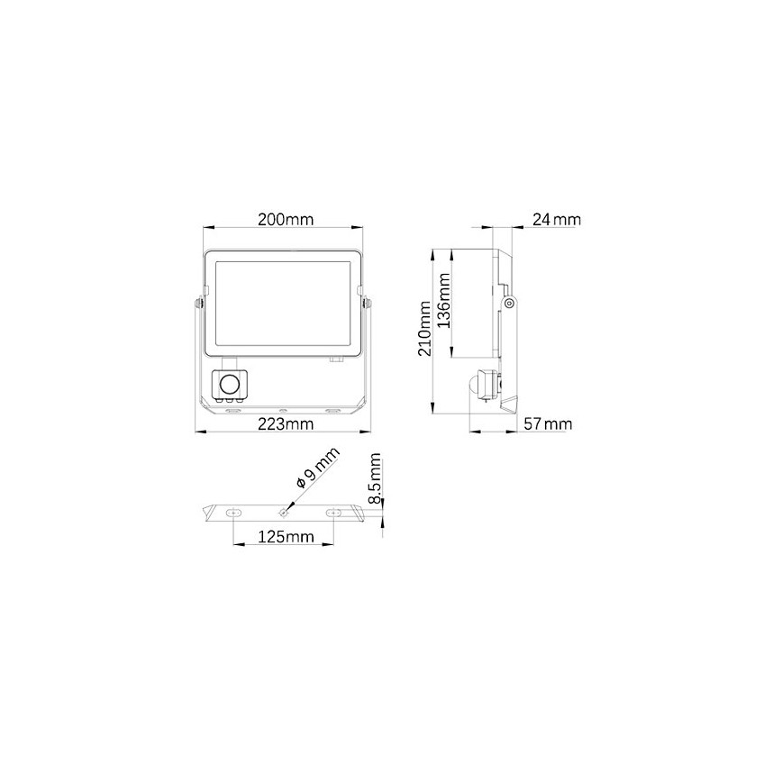 Philips - LED-ulkovalonheitin anturilla PROJECTLINE LED/50W/230V IP65 3000K