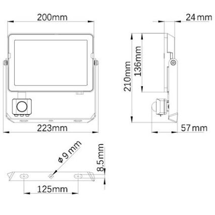 Philips - LED-ulkovalonheitin anturilla PROJECTLINE LED/50W/230V IP65 4000K