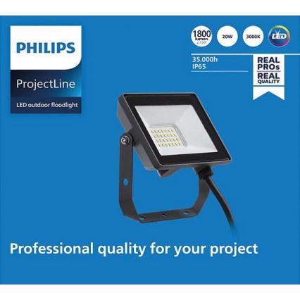 Philips - LED-ulkovalonheitin PROJECTLINE LED/20W/230V IP65 3000K