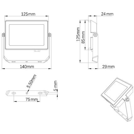 Philips - LED-ulkovalonheitin PROJECTLINE LED/20W/230V IP65 4000K
