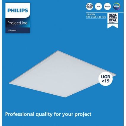 Philips - LED upotettava valo PROJECTLINE LED/36W/230V 59,5x59,5 cm