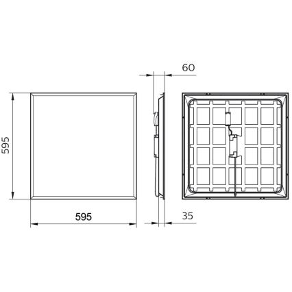 Philips - LED upotettava valo PROJECTLINE LED/36W/230V 59,5x59,5 cm
