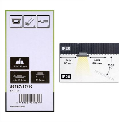 Philips Massive 59787/17/10 - Upotettu valo TELLUS 2xE27/23W/230V
