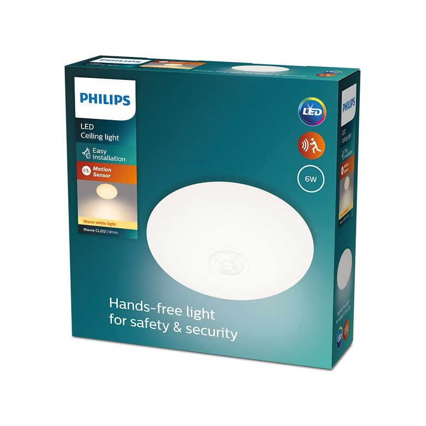 Philips - LED-kattovalaisin anturilla MAUVE LED/6W/230V