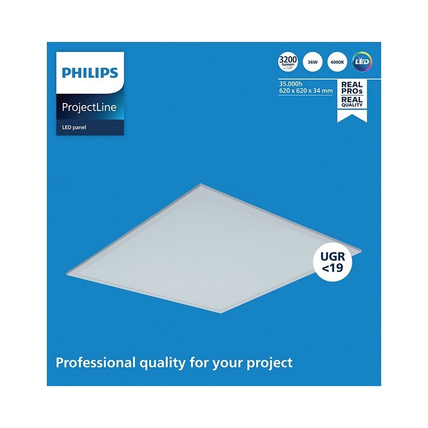 Philips - PROJECTLINE alakattoon asennettava LED-paneeli 36W/230V 62x62 cm