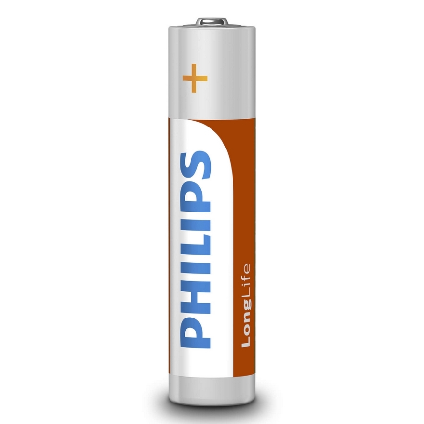 Philips R03L4B/10 - 4 kpl Sinkkikloridiakku AAA LONGLIFE 1,5V 450mAh