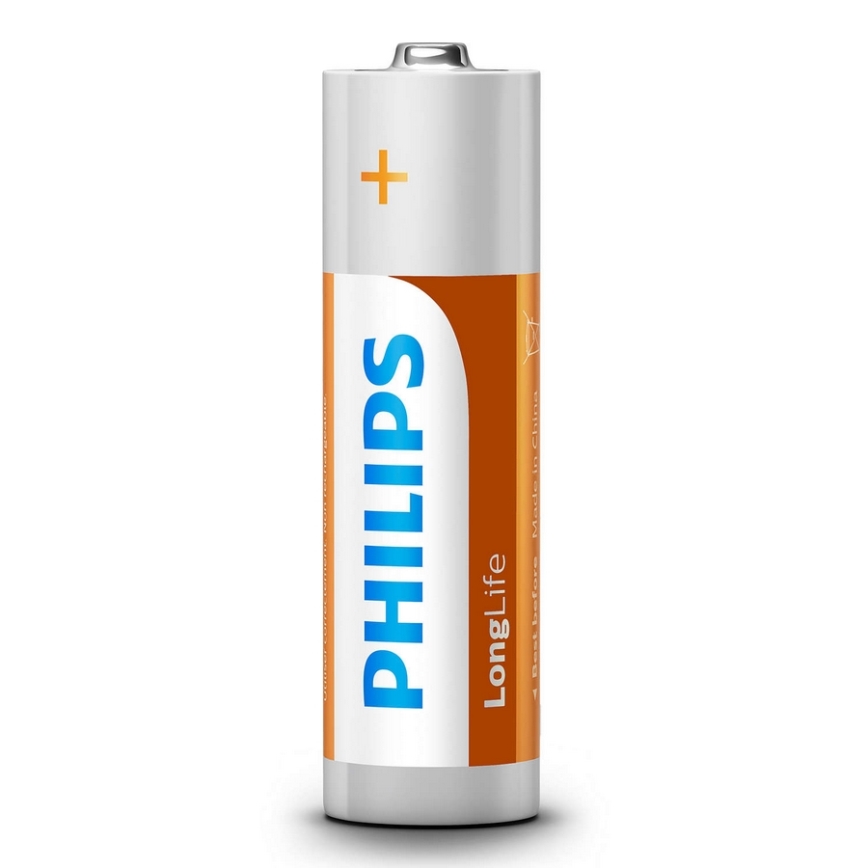 Philips R6L4F/10 - 4 kpl Sinkkikloridiakku AA LONGLIFE 1,5V 900mAh