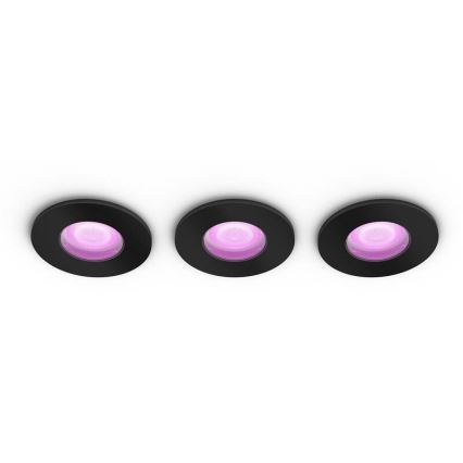 Philips -SET 3x LED RGBW Himmennettävä upotettu kylpyhuonevalaisin Sävy XAMENTO 1xGU10/5,7W/230V 2200-6500K IP44