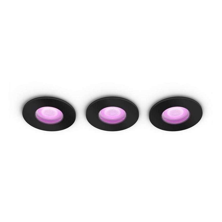 Philips -SET 3x LED RGBW Himmennettävä upotettu kylpyhuonevalaisin Sävy XAMENTO 1xGU10/5,7W/230V 2200-6500K IP44