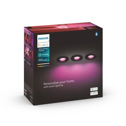 Philips -SET 3x LED RGBW Himmennettävä upotettu kylpyhuonevalaisin Sävy XAMENTO 1xGU10/5,7W/230V 2200-6500K IP44