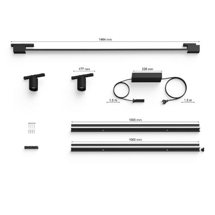 Philips - SET 3xLED RGB Himmennettävä seinäkohdevalaisin kiskojärjestelmään Hue PERIFO LED/39,9W/230V 2000-6500K
