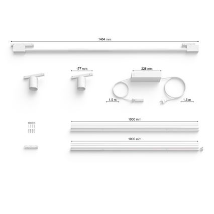 Philips - SADA 3xLED RGB Himmennettävä seinäkohdevalaisin kiskojärjestelmään Hue PERIFO LED/39,9W/230V 2000-6500K