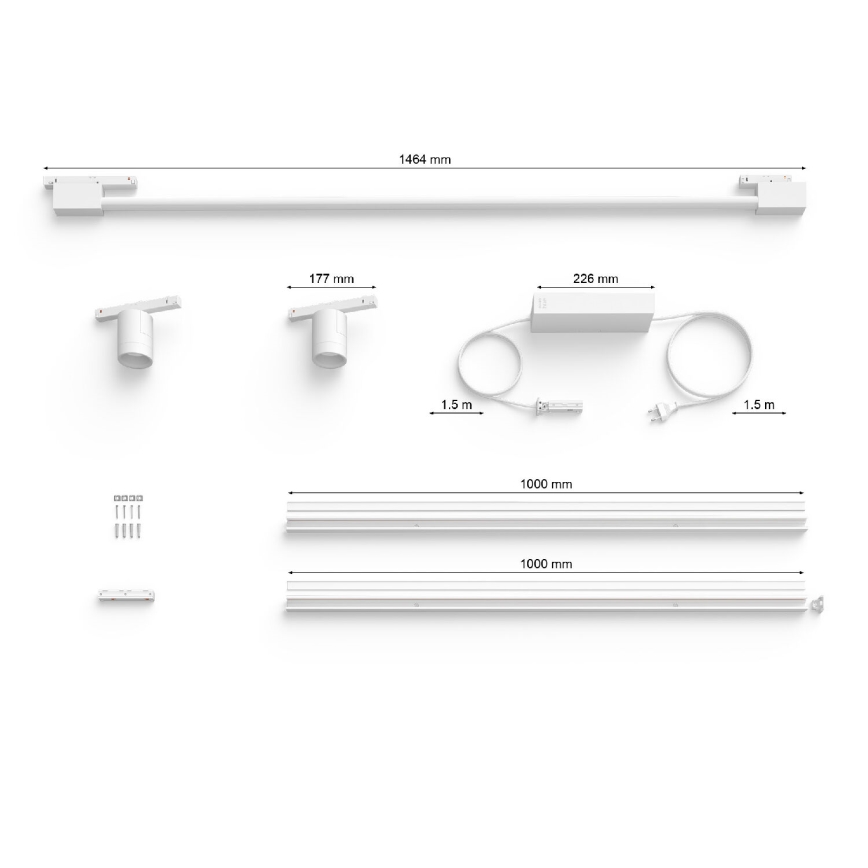 Philips - SADA 3xLED RGB Himmennettävä seinäkohdevalaisin kiskojärjestelmään Hue PERIFO LED/39,9W/230V 2000-6500K