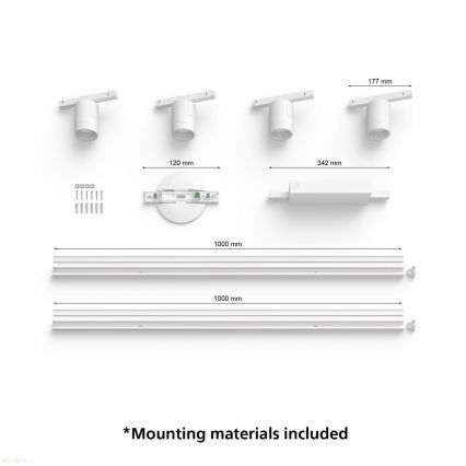 Philips - SET 4xLED RGB Himmennettävä kohdevalo kiskojärjestelmään Hue PERIFO LED RGB/20,8W/230V 2000-6500K