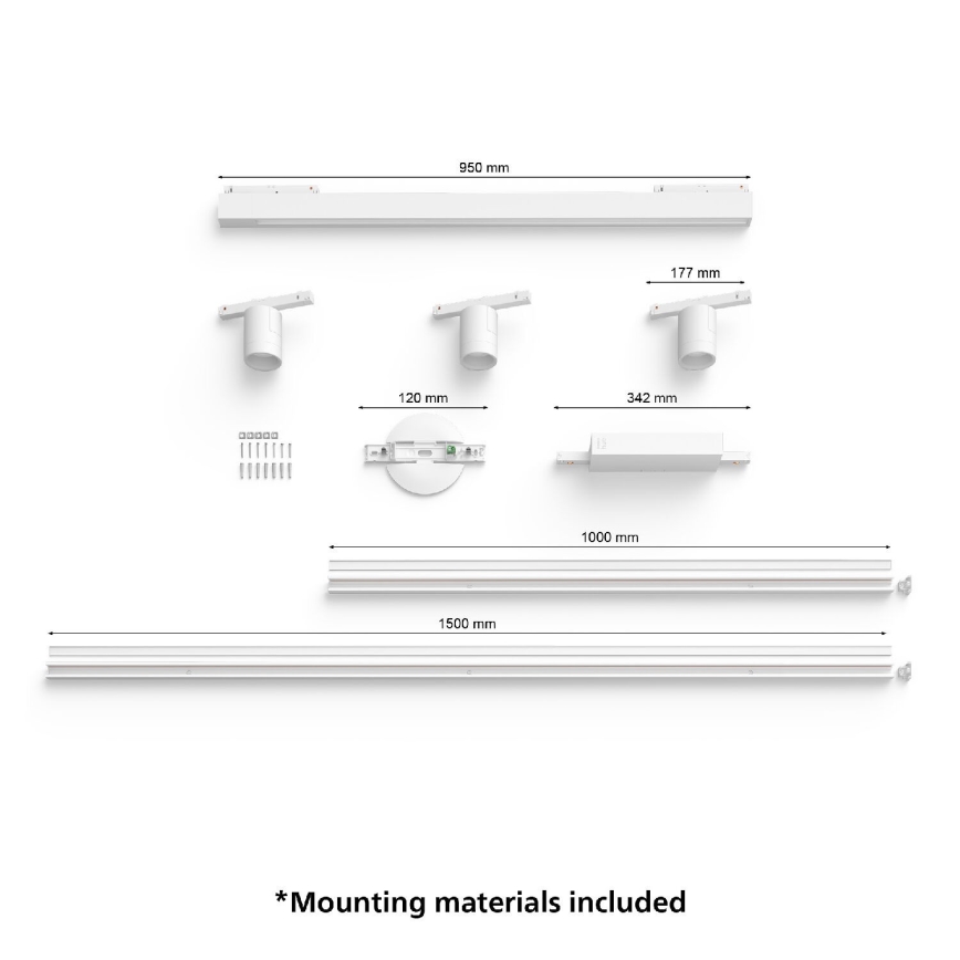Philips - SET 4x LED RGB Himmennettävä valo kiskojärjestelmään Hue PERIFO LED RGB/44,6W/230V 2000-6500K