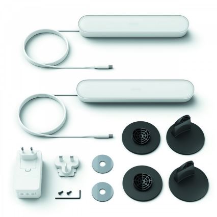 Philips - SETTI 2x LED RGB Himmennettävä pöytävalaisin Hue PLAY LED/6W/230V valkoinen