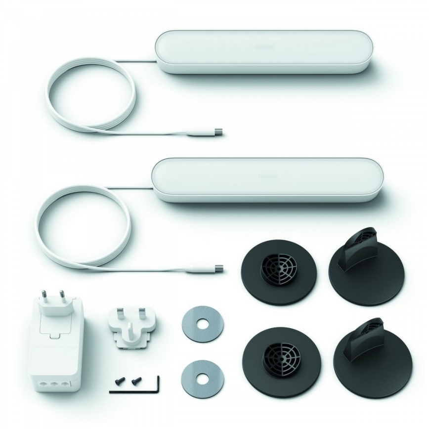 Philips - SETTI 2x LED RGB Himmennettävä pöytävalaisin Hue PLAY LED/6W/230V valkoinen
