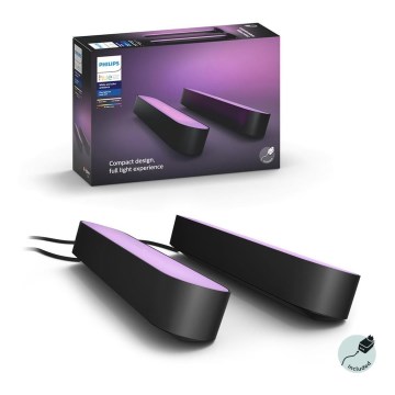 Philips - SETTI 2x LED RGB Himmennettävä pöytävalaisin Hue PLAY DUAL PACK White And Color Ambiance LED/6W/230V