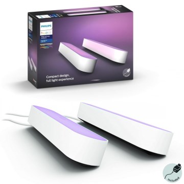 Philips - SETTI 2x LED RGB Himmennettävä pöytävalaisin Hue PLAY LED/6W/230V valkoinen