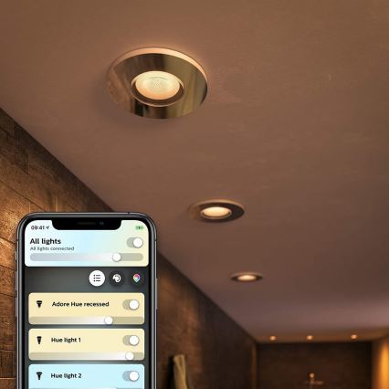 Philips - SETTI 3x Himmennettävä LED-valaisin kylpyhuoneeseen Hue ADORE 1xGU10/5W/230V IP44 + Kauko-ohjaus