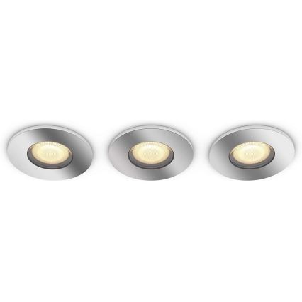 Philips - SETTI 3x Himmennettävä LED-valaisin kylpyhuoneeseen Hue ADORE 1xGU10/5W/230V IP44 + Kauko-ohjaus