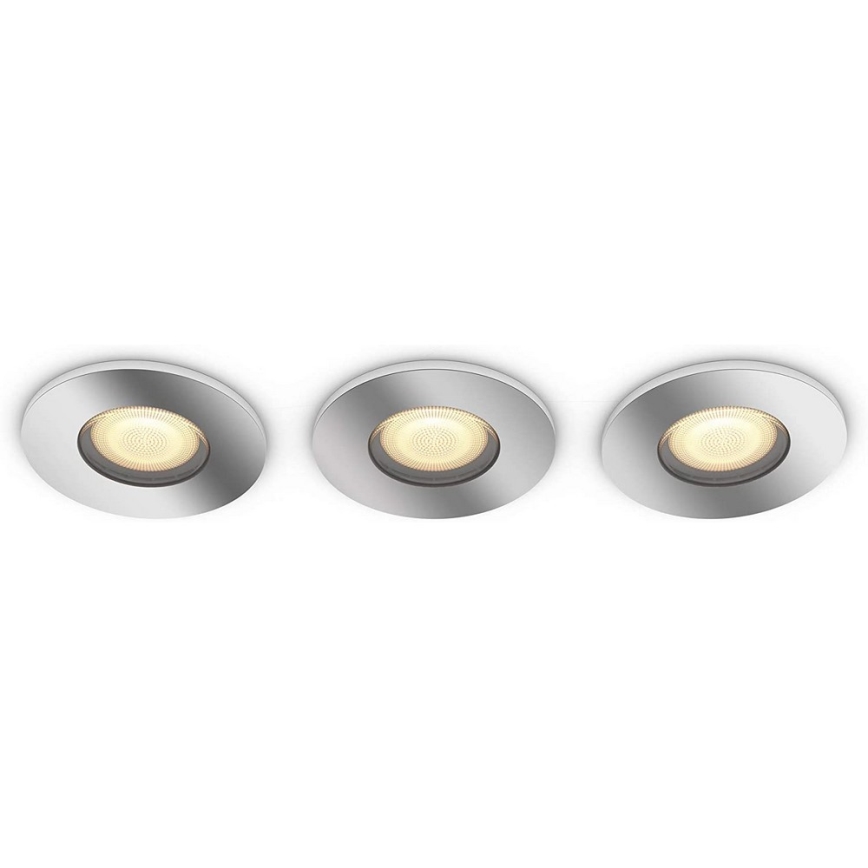 Philips - SETTI 3x Himmennettävä LED-valaisin kylpyhuoneeseen Hue ADORE 1xGU10/5W/230V IP44 + Kauko-ohjaus