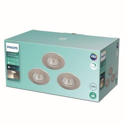 Philips - SETTI 3x Himmennettävä LED-valaisin kylpyhuoneeseen LED/5,5W/230V 2700K IP65