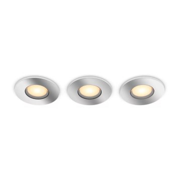 Philips - SETTI 3x LED Himmennettävä upotettu kylpyhuonevalaisin Hue ADORE BATHROOM 1xGU10/4,2W/230V 2200-6500K IP44