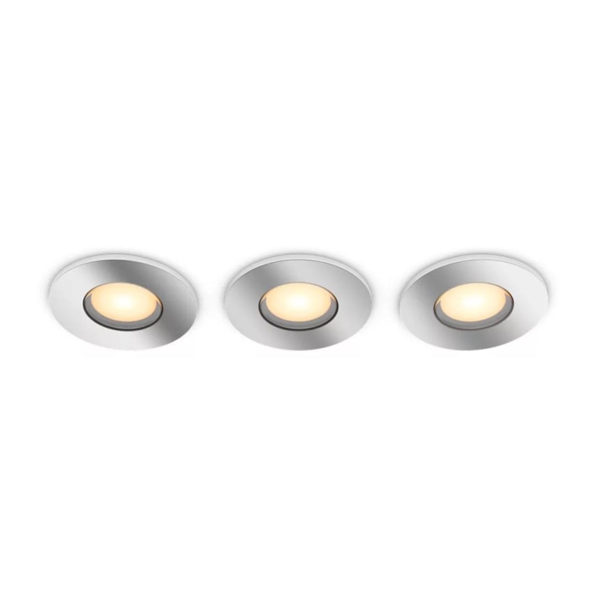 Philips - SETTI 3x LED Himmennettävä upotettu kylpyhuonevalaisin Hue ADORE BATHROOM 1xGU10/4,2W/230V 2200-6500K IP44