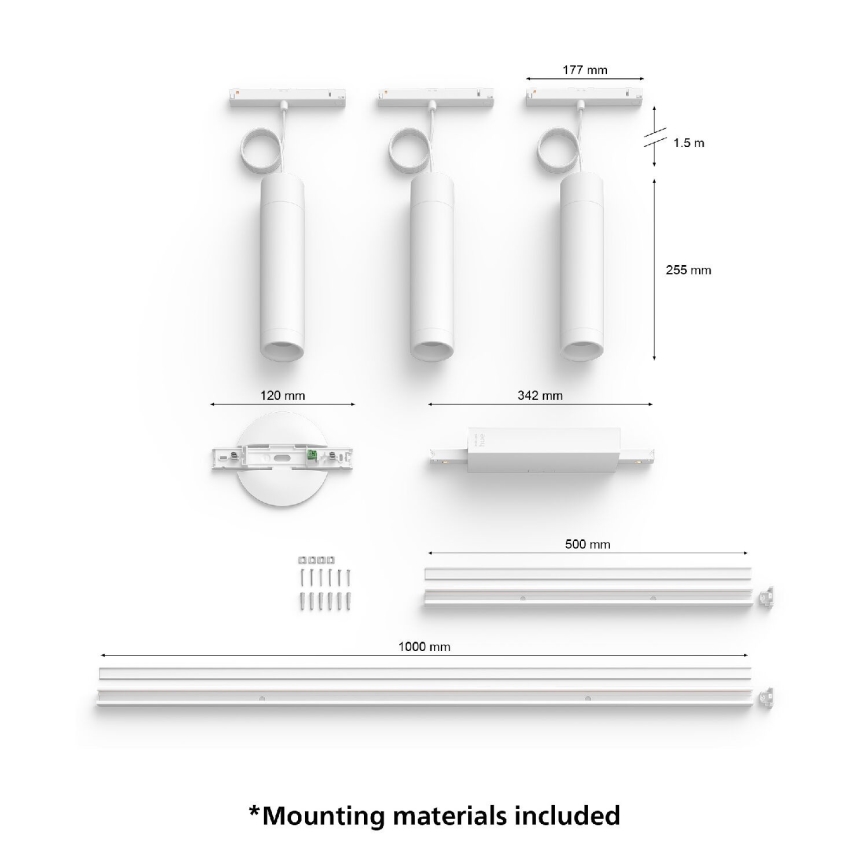 Philips - SETTI 3x LED RGB  Himmennettävä kattokruunu johdossa kiskojärjestelmään Hue PERIFO LED RGB/15,6W/230V 2000-6500K