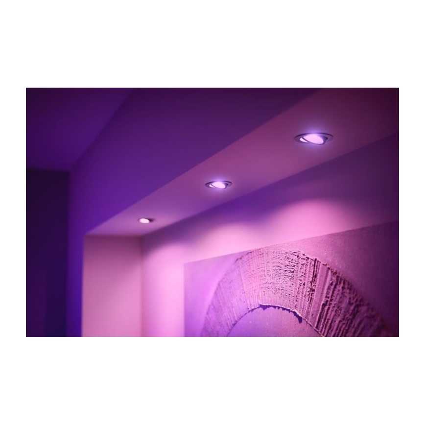 Philips -  SETTI 3x LED RGB Himmennettävä upotettava valo Hue CENTURA 1xGU10/5,7W/230V 2000-6500K