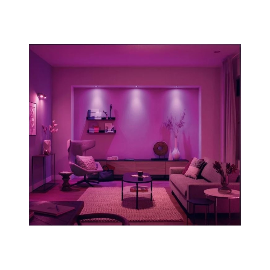 Philips -  SETTI 3x LED RGB Himmennettävä upotettava valo Hue CENTURA 1xGU10/5,7W/230V 2000-6500K
