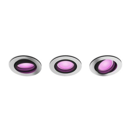 Philips -  SETTI 3x LED RGB Himmennettävä upotettava valo Hue CENTURA 1xGU10/5,7W/230V 2000-6500K
