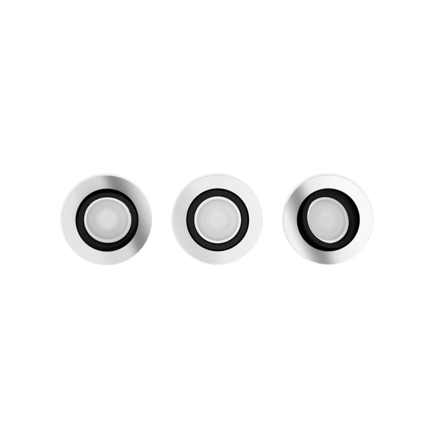 Philips -  SETTI 3x LED RGB Himmennettävä upotettava valo Hue CENTURA 1xGU10/5,7W/230V 2000-6500K