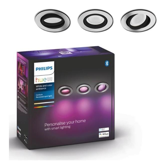 Philips -  SETTI 3x LED RGB Himmennettävä upotettava valo Hue CENTURA 1xGU10/5,7W/230V 2000-6500K
