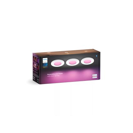 Philips - SETTI 3x LED RGBW Himmennettävä kylpyhuoneen kattovalaisin Hue SLIM LED/8,3W/230V IP44 2000-6500K