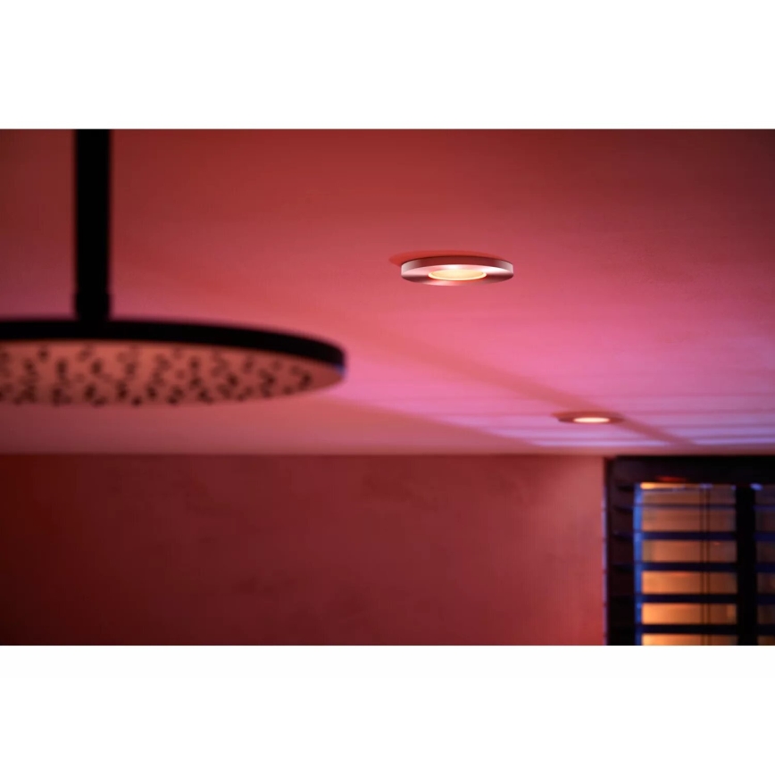 Philips - SETTI 3x LED RGBW Himmennettävä kylpyhuoneen kattovalaisin Hue XAMENTO 1xGU10/4,2W/230V IP44 2000-6500K