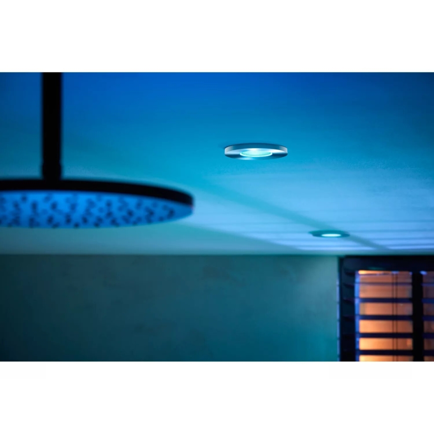 Philips - SETTI 3x LED RGBW Himmennettävä kylpyhuoneen kattovalaisin Hue XAMENTO 1xGU10/4,2W/230V IP44 2000-6500K