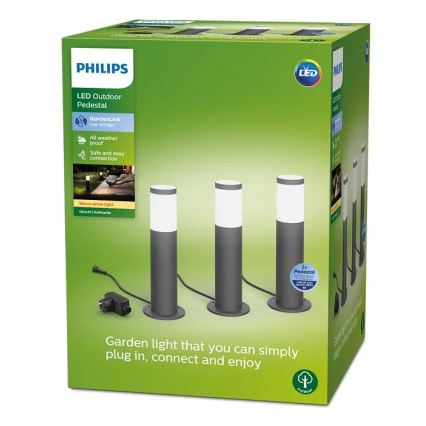 Philips - SETTI 3x LED Ulkolamppu GARDENLINK LED/24W/230V 2700K IP44