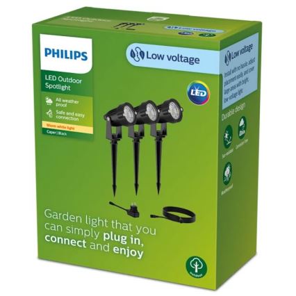 Philips - SETTI 3x LED-ulkovalaisin CASPER LED/1,5W/24/230V IP44