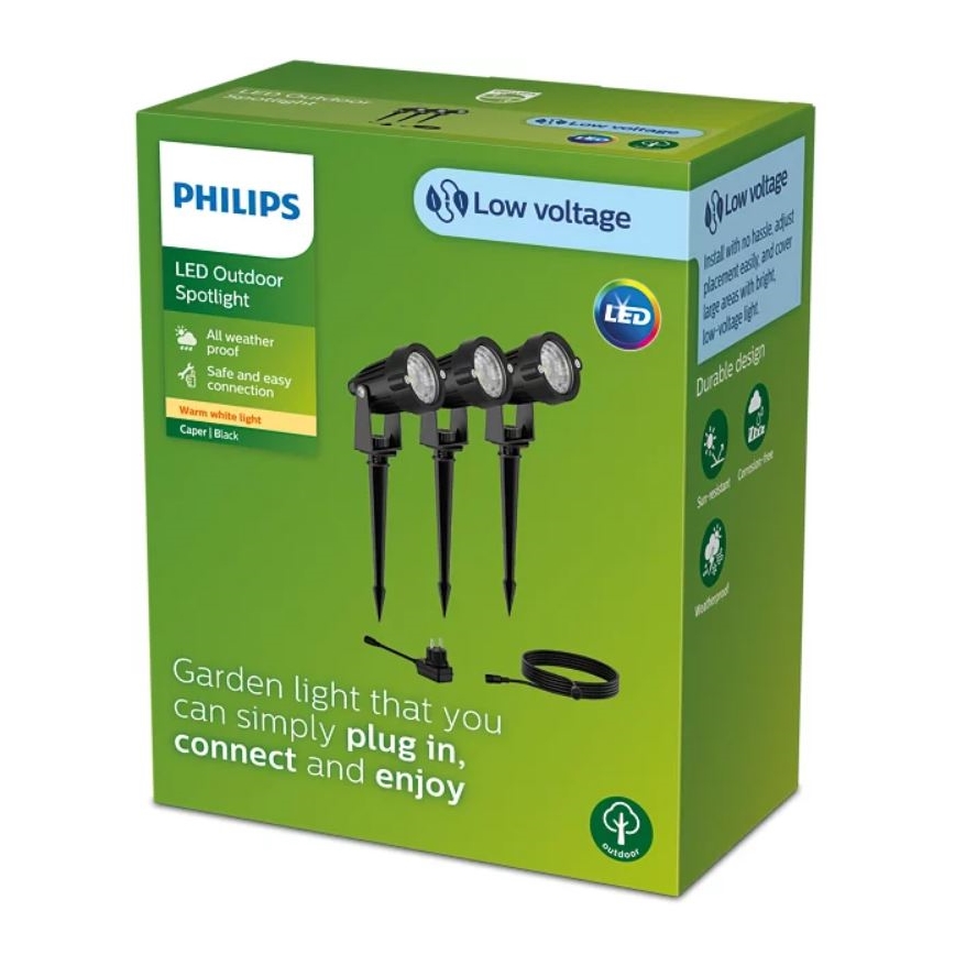 Philips - SETTI 3x LED-ulkovalaisin CASPER LED/1,5W/24/230V IP44