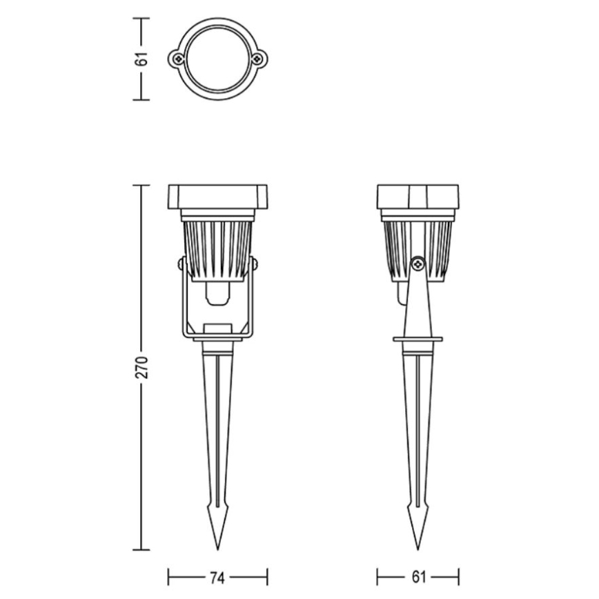 Philips - SETTI 3x LED-ulkovalaisin CASPER LED/1,5W/24/230V IP44