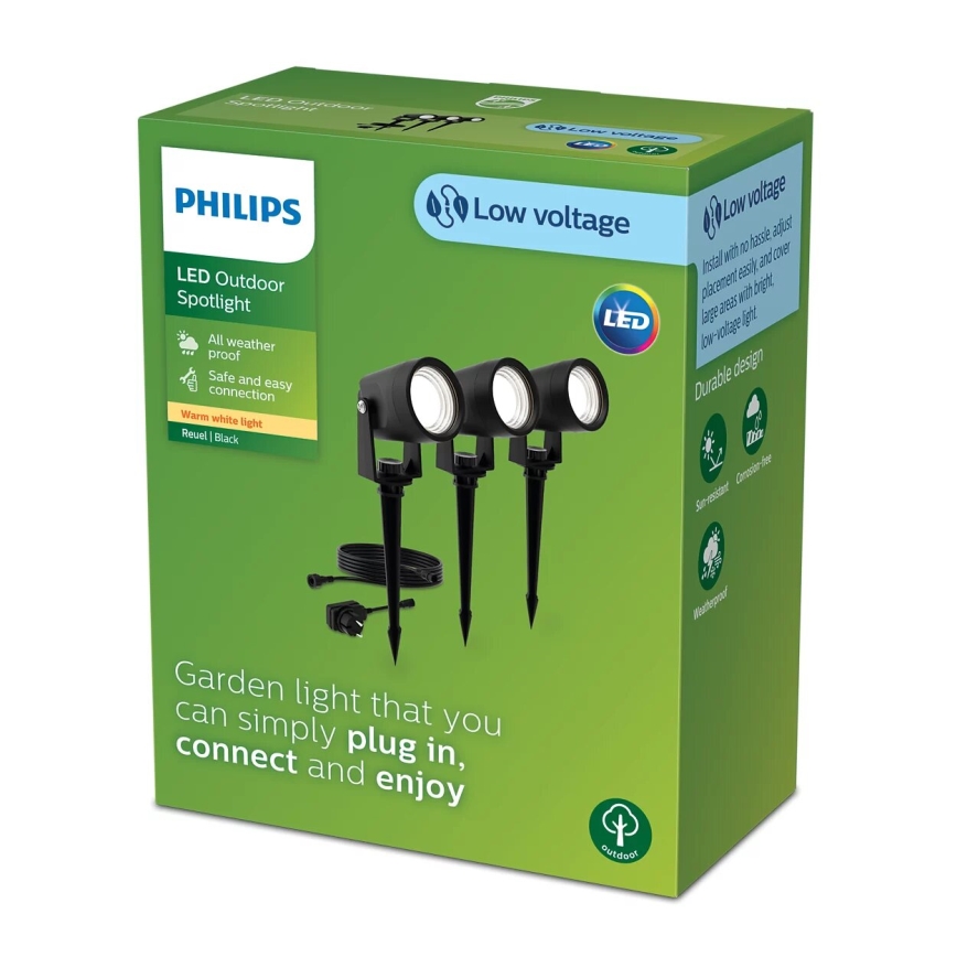 Philips - SETTI 3x LED-ulkovalo GARDENLINK REUEL LED/1,5W/230V 2700K IP44