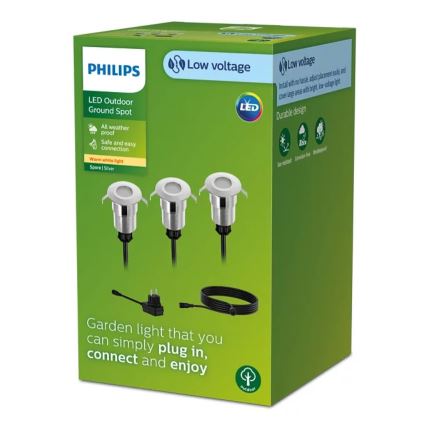 Philips - SETTI 3x LED upotettava ulkovalo SPORE LED/1W/24/230V IP67