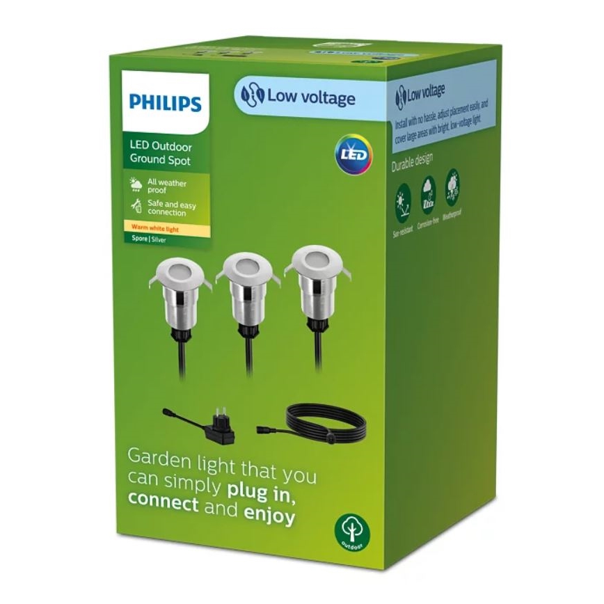 Philips - SETTI 3x LED upotettava ulkovalo SPORE LED/1W/24/230V IP67