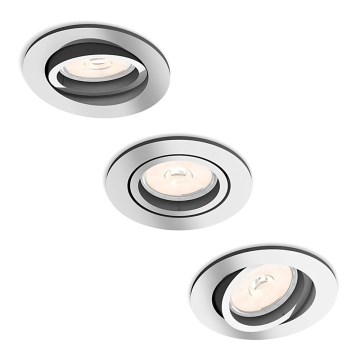 Philips - SETTI 3x Upotettava valo 1xGU10/5,5W/230V kiiltävä kromi