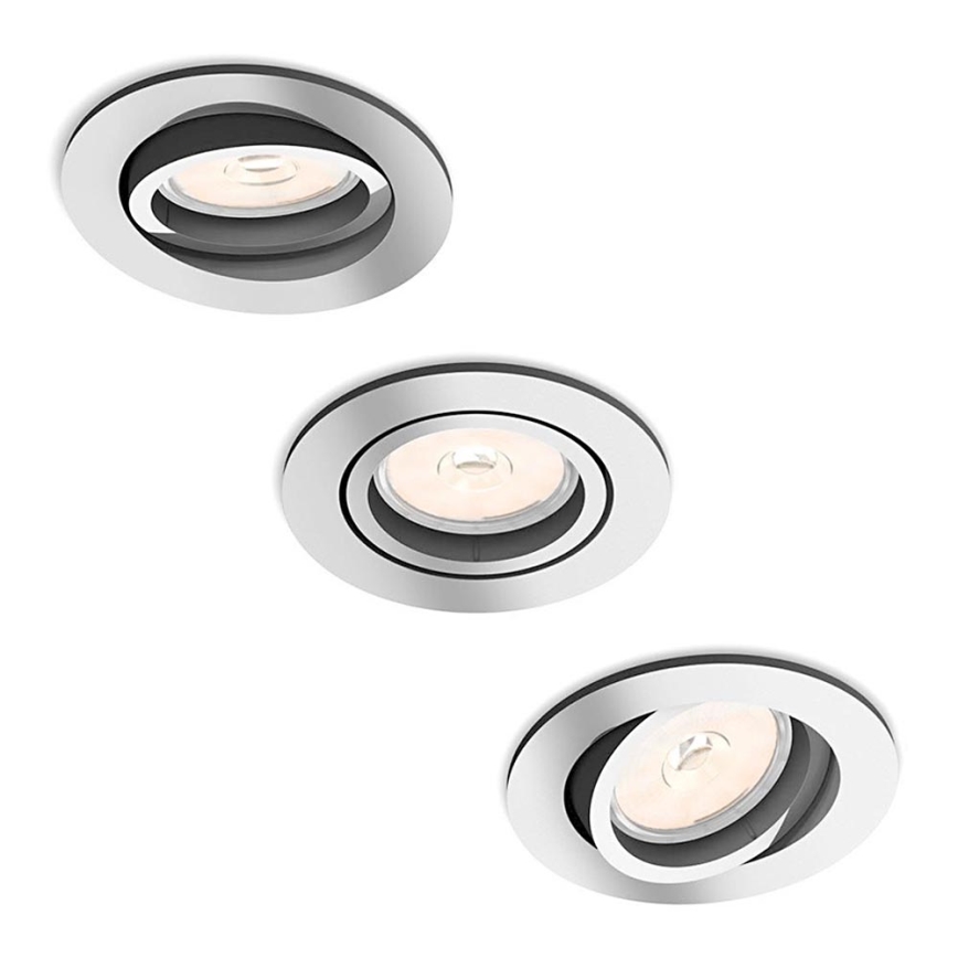 Philips - SETTI 3x Upotettava valo 1xGU10/5,5W/230V kiiltävä kromi