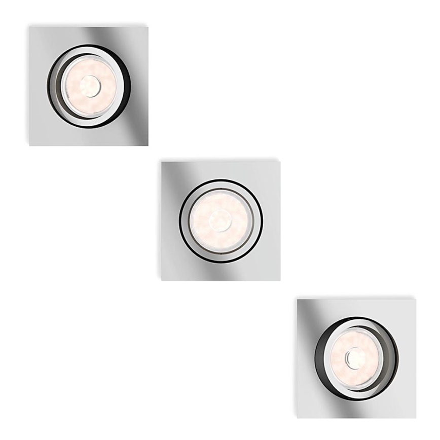 Philips - SETTI 3x Upotettu valo 1xGU10/5,5W/230V